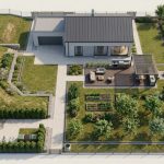 Modern Suburban House and Garden Land Plot Planning & Zoning Layout (Top-Down Aerial View)